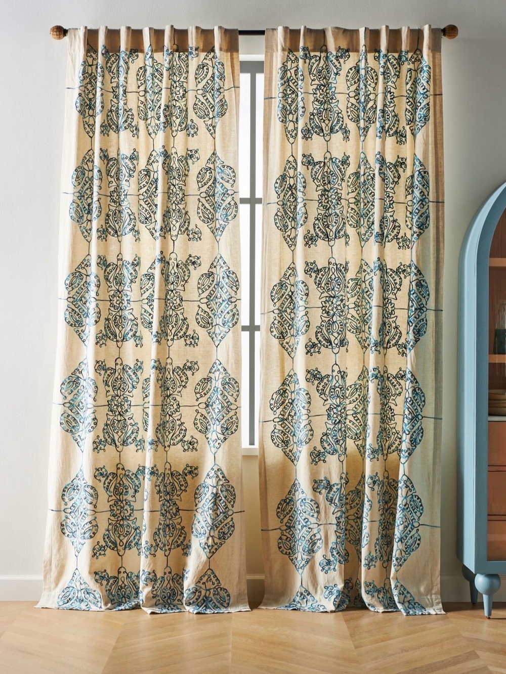 Anthropologie Embroidered Gretta Curtain